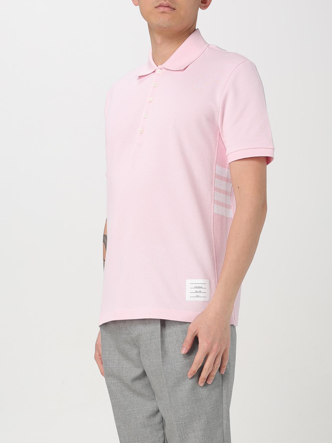 THOM BROWNE POLO SHIRT: Polo shirt men Thom Browne, Pink - Img 4