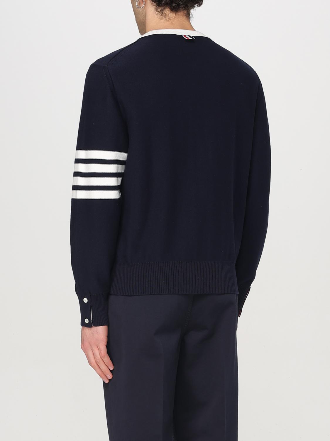 THOM BROWNE MAGLIA: Maglia a girocollo 4-bar Thom Browne in cotone, Blue Navy - Img 3