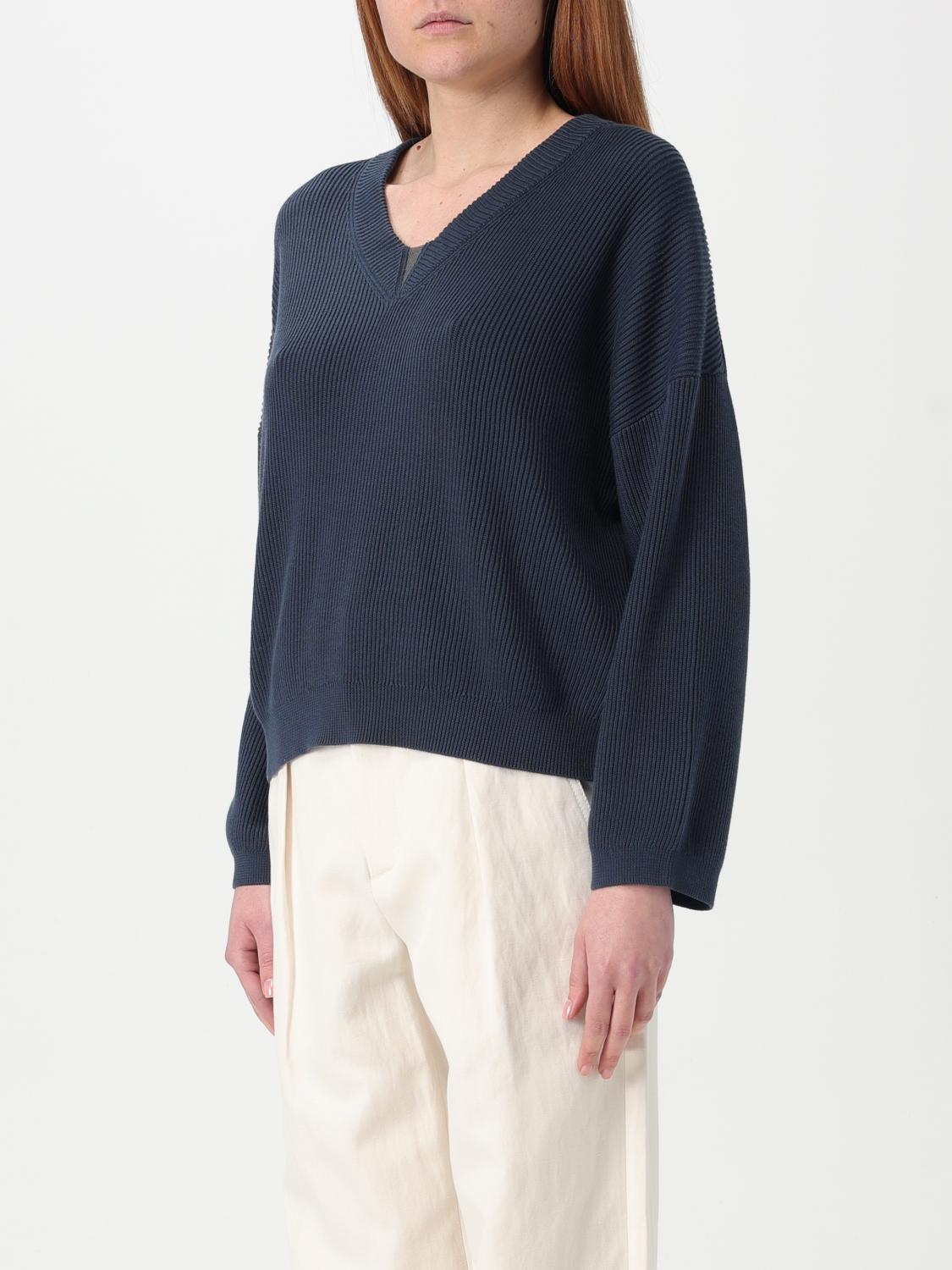 BRUNELLO CUCINELLI PULLOVER: Pullover damen Brunello Cucinelli, Blau - Img 4