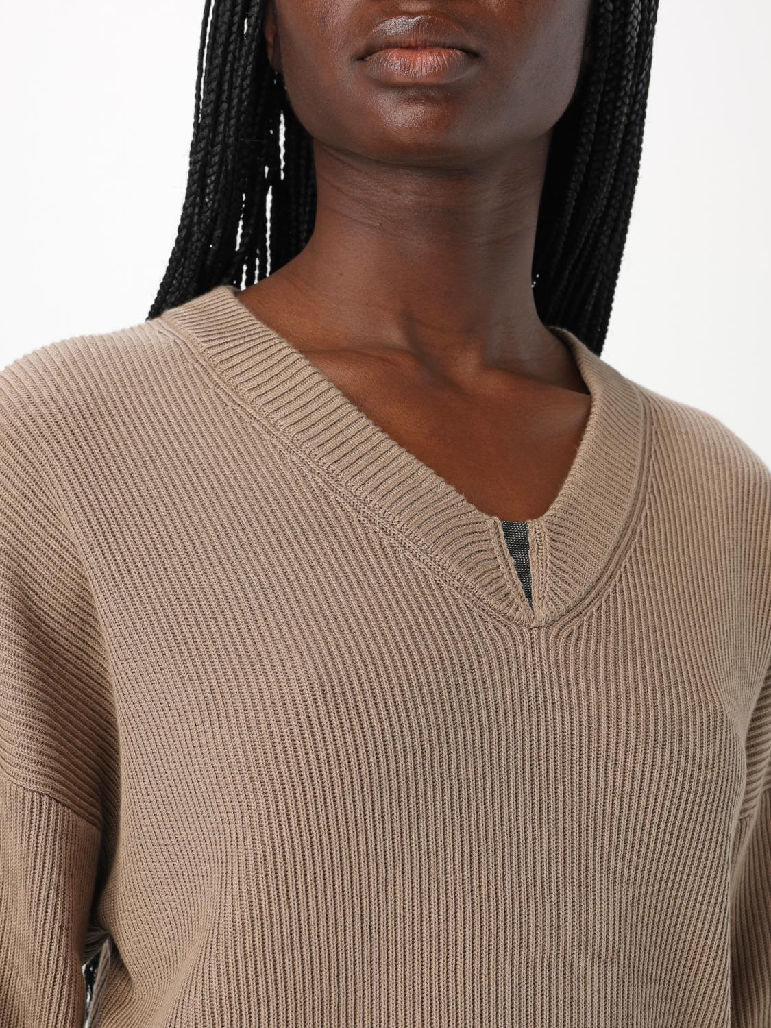 BRUNELLO CUCINELLI PULLOVER: Pullover damen Brunello Cucinelli, Braun - Img 5