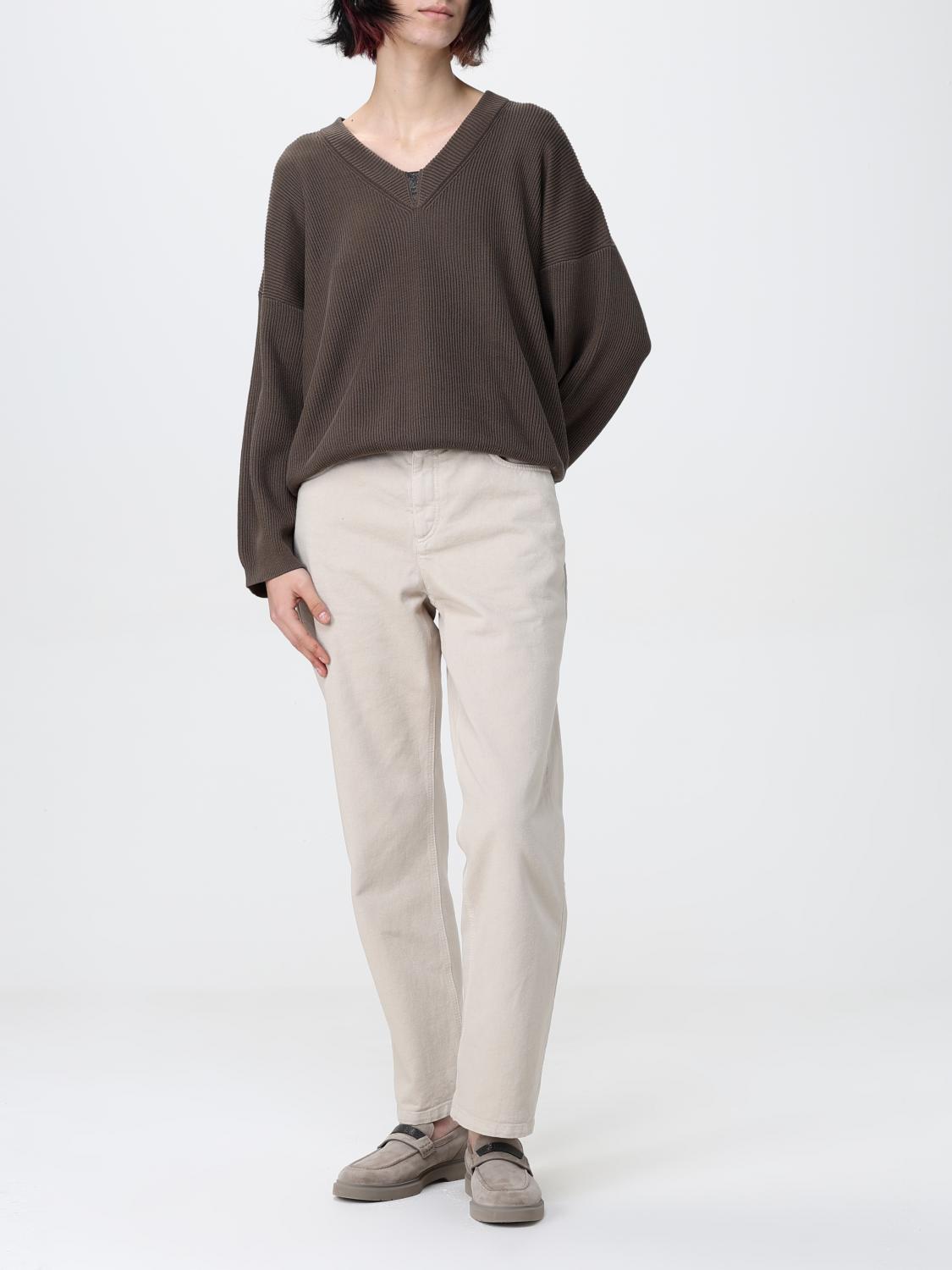 BRUNELLO CUCINELLI PULL: Pull femme Brunello Cucinelli, Cacao - Img 2