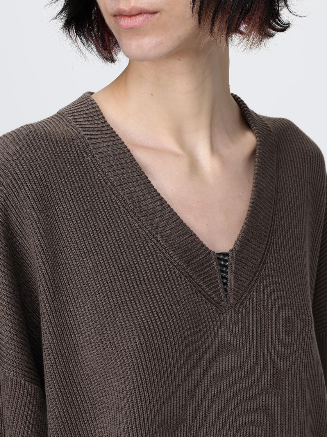 BRUNELLO CUCINELLI PULL: Pull femme Brunello Cucinelli, Cacao - Img 5