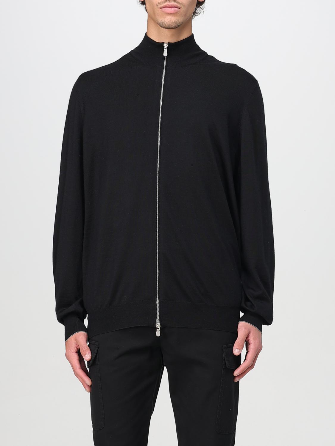 BRUNELLO CUCINELLI STRICKJACKE: Woll-Cardigan mit Reißverschluss Brunello Cucinelli, Schwarz - Img 1