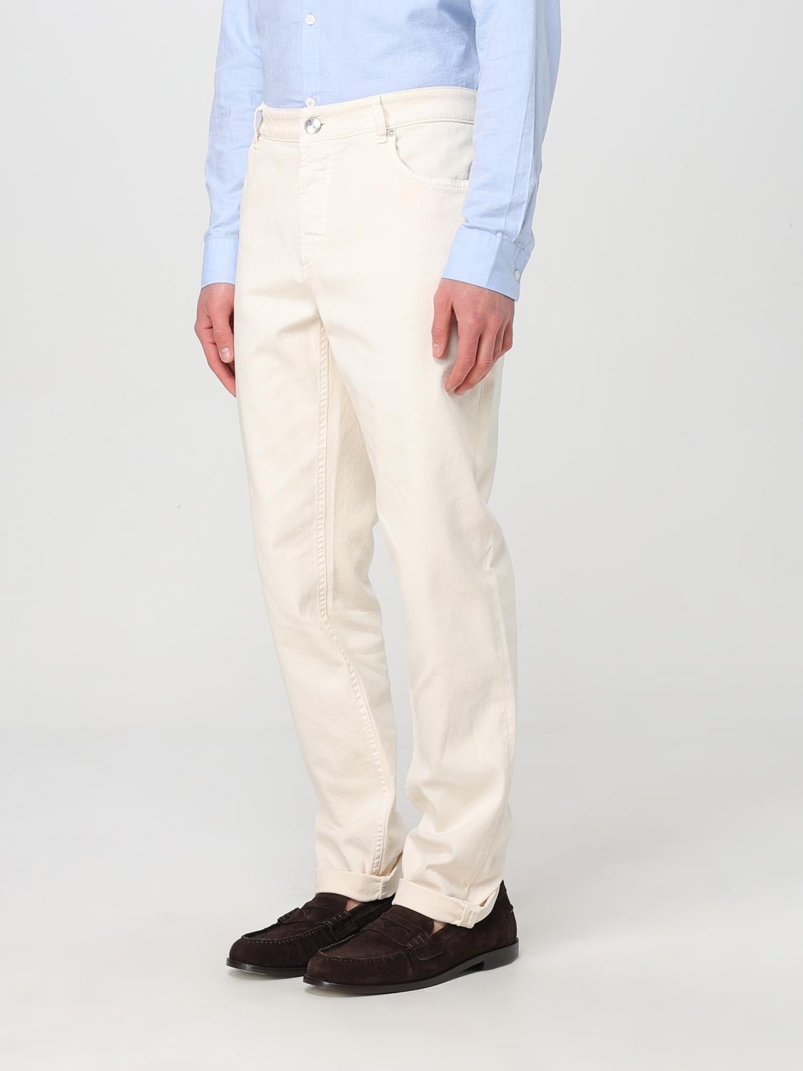BRUNELLO CUCINELLI 청바지: Brunello Cucinelli 코튼 데님 진, 베이지 - Img 4