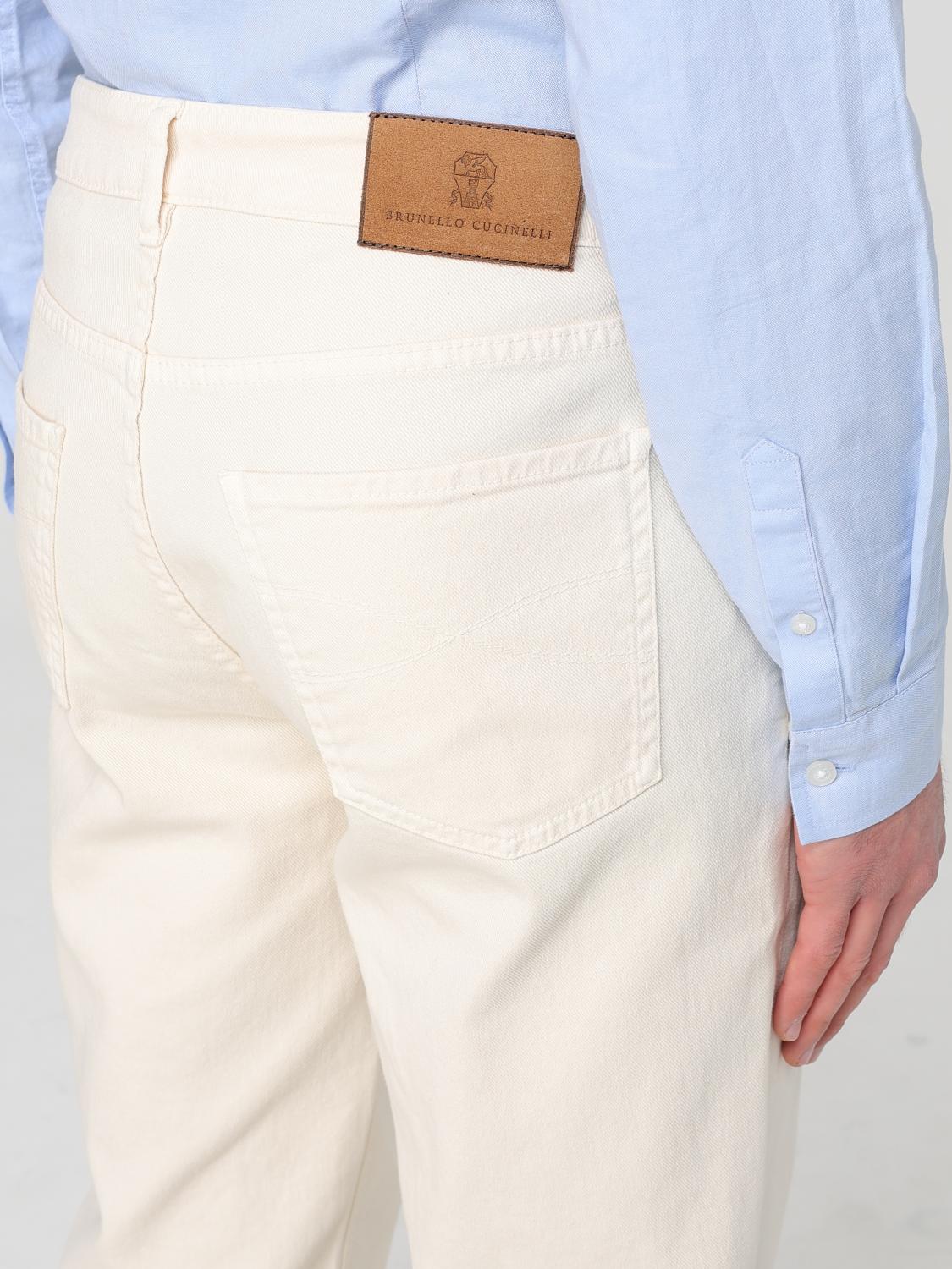 BRUNELLO CUCINELLI 청바지: Brunello Cucinelli 코튼 데님 진, 베이지 - Img 5