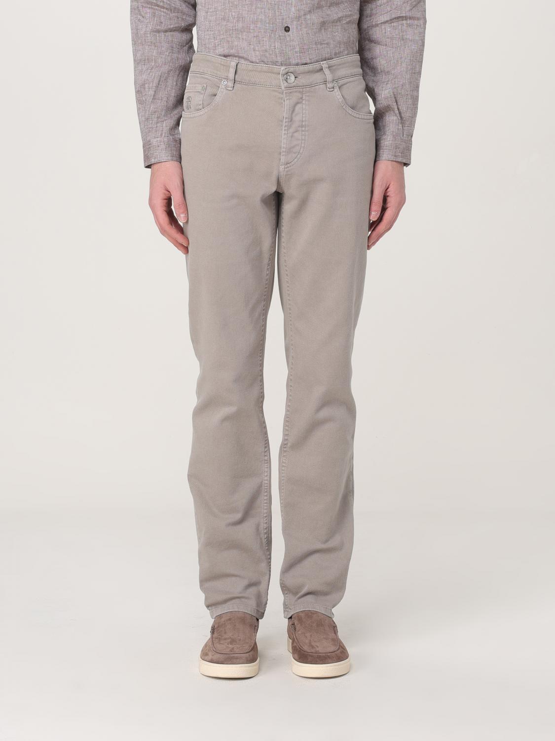 BRUNELLO CUCINELLI 청바지: Brunello Cucinelli 코튼 데님 진, 브라운 - Img 1