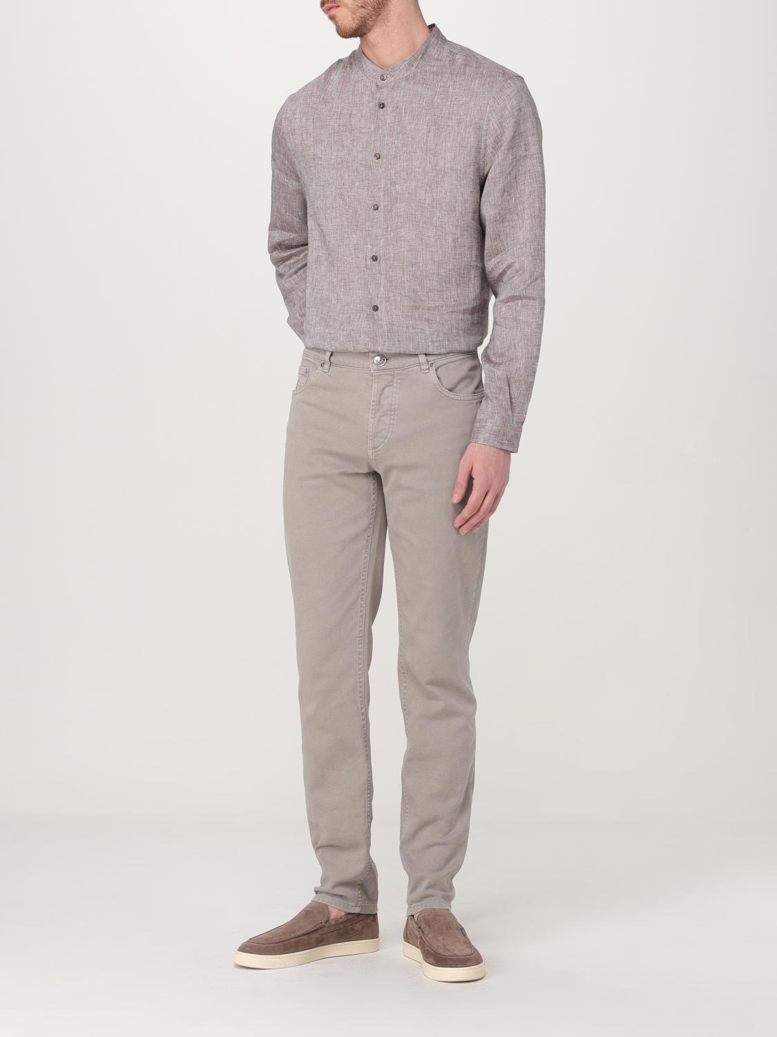 BRUNELLO CUCINELLI 청바지: Brunello Cucinelli 코튼 데님 진, 브라운 - Img 2