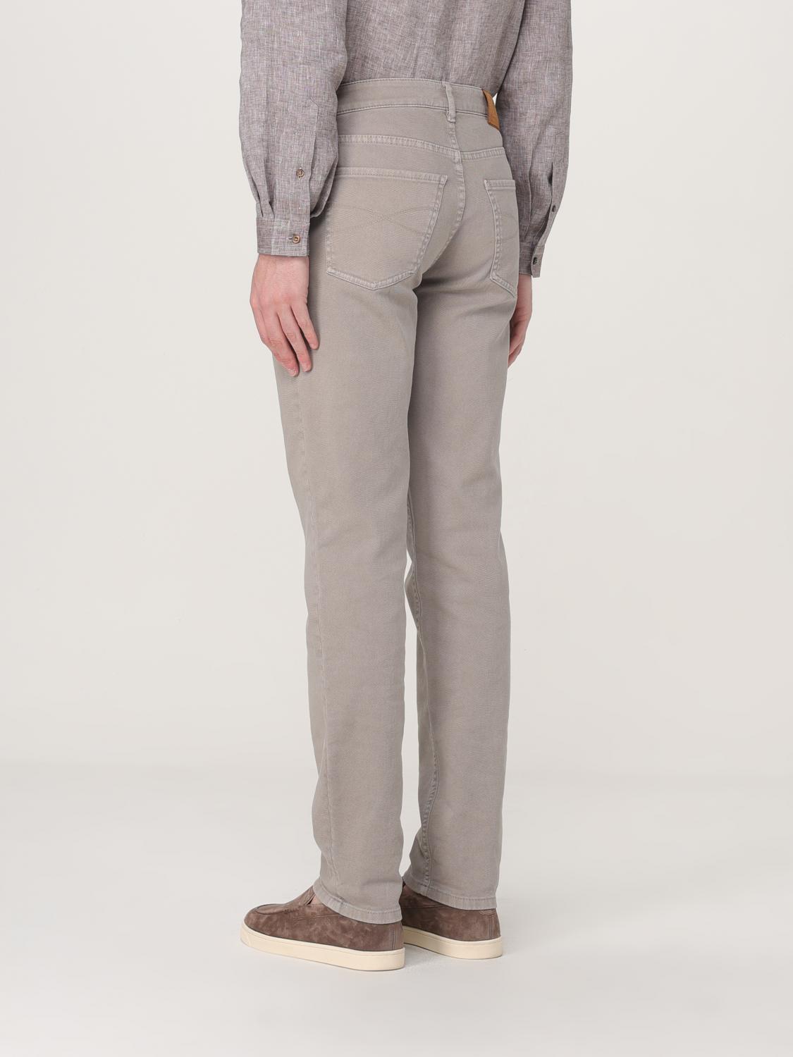 BRUNELLO CUCINELLI 청바지: Brunello Cucinelli 코튼 데님 진, 브라운 - Img 3