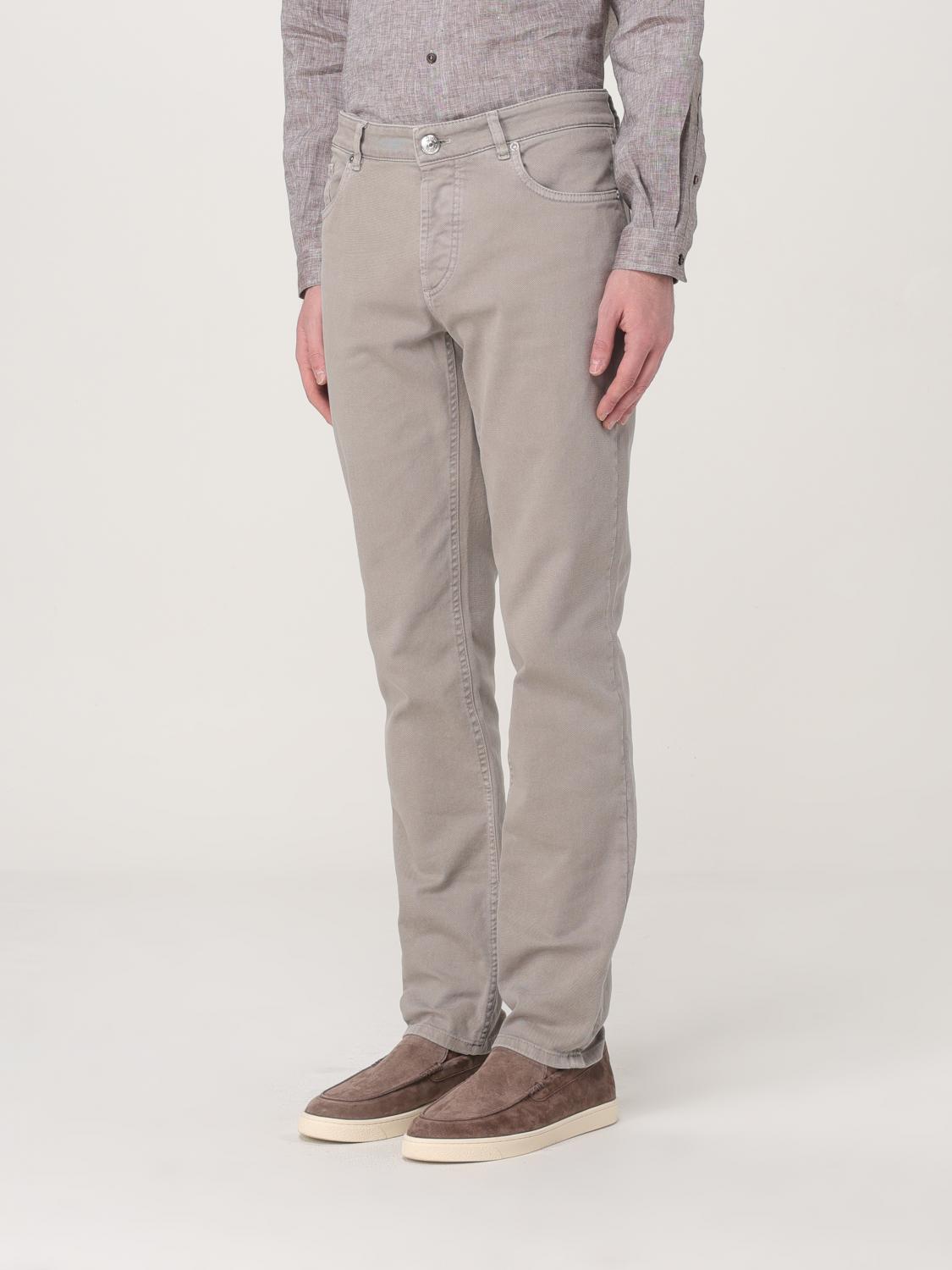 BRUNELLO CUCINELLI 청바지: Brunello Cucinelli 코튼 데님 진, 브라운 - Img 4