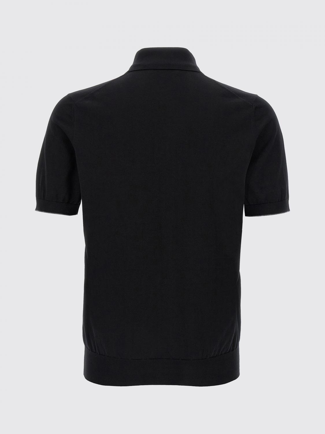 BRUNELLO CUCINELLI POLO: Polo in cotone basic Brunello Cucinelli, Nero - Img 2