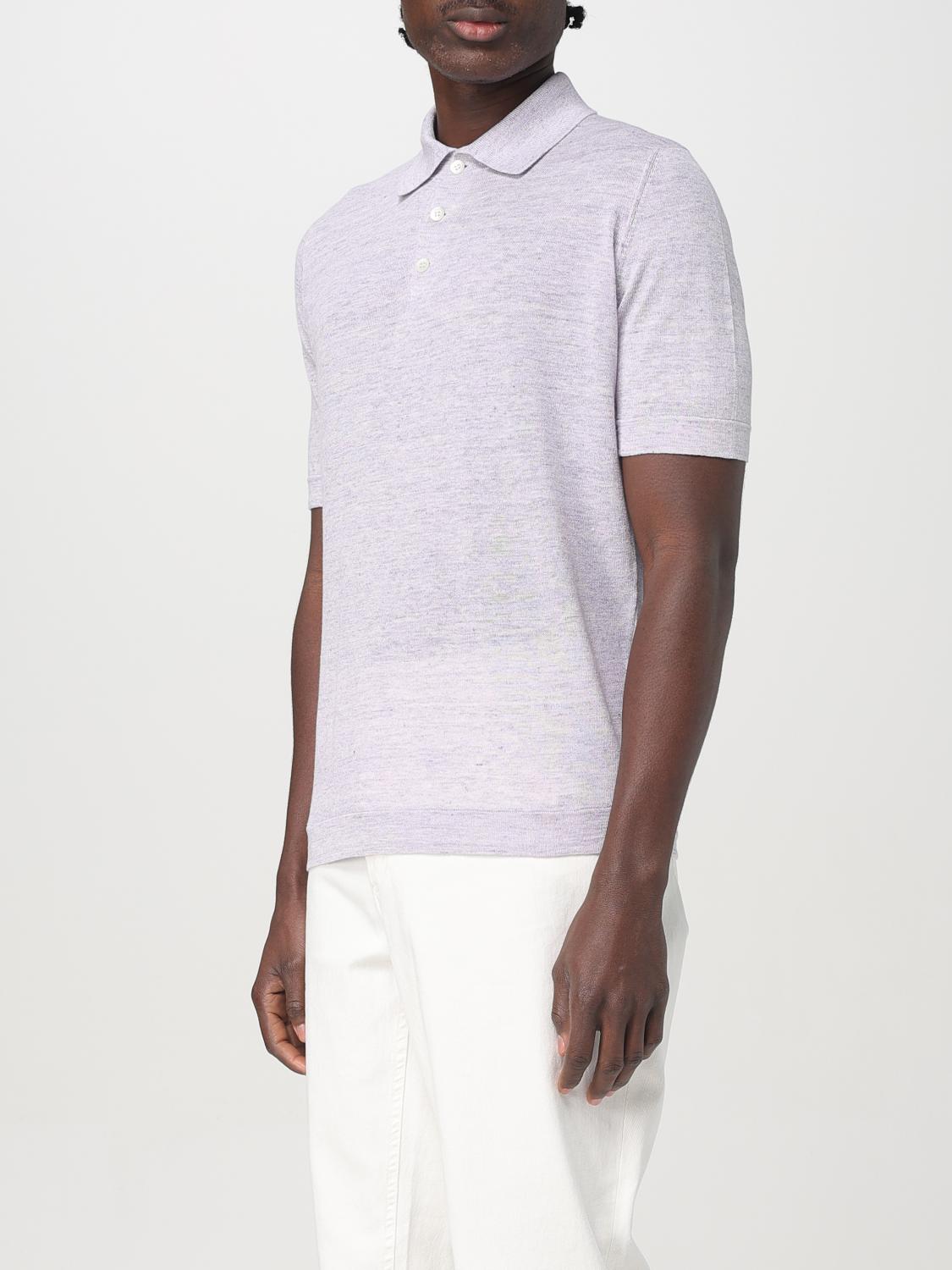 BRUNELLO CUCINELLI POLO SHIRT: Polo shirt men Brunello Cucinelli, Lilac - Img 4