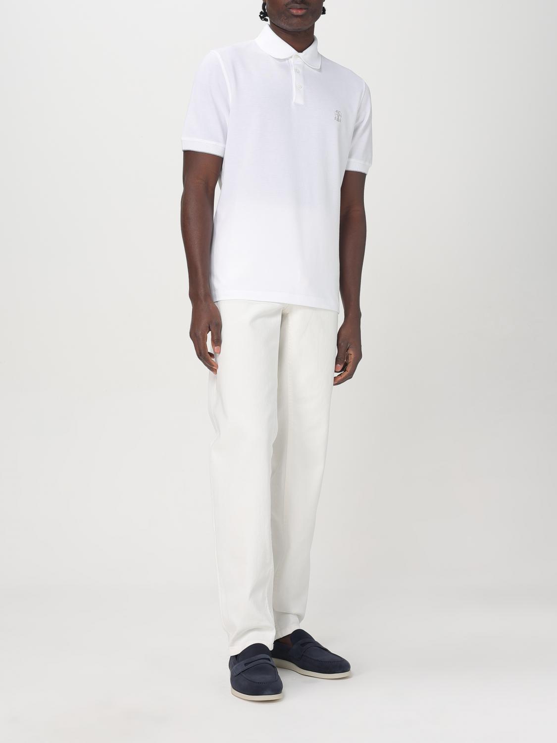 BRUNELLO CUCINELLI POLO: Polo homme Brunello Cucinelli, Blanc - Img 2