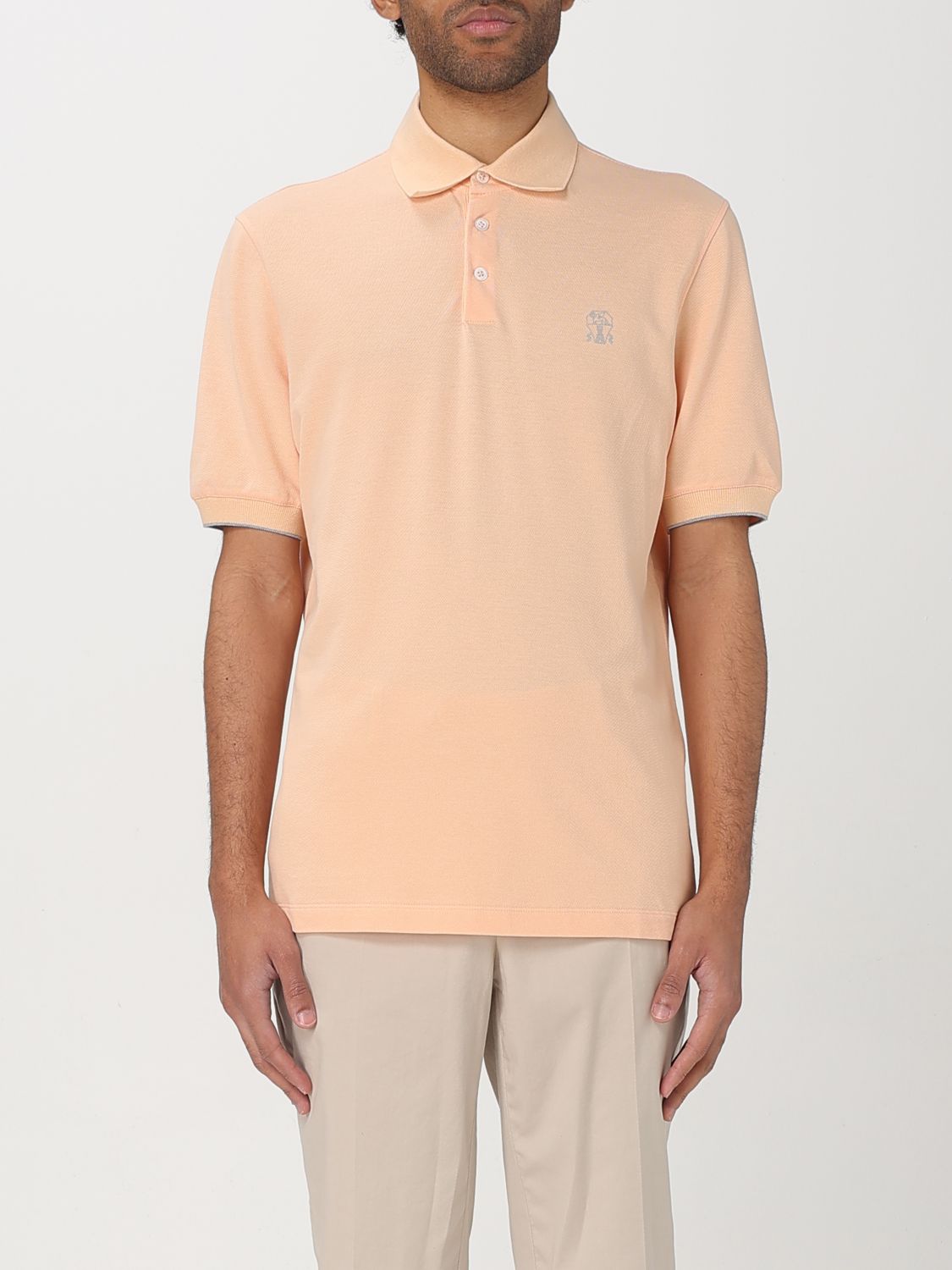 BRUNELLO CUCINELLI POLO SHIRT: Polo shirt men Brunello Cucinelli, Orange - Img 1