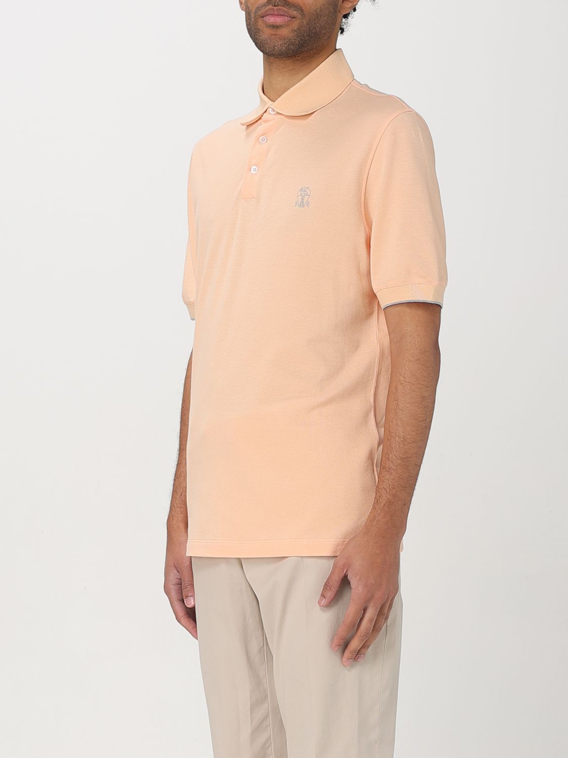 BRUNELLO CUCINELLI POLO SHIRT: Polo shirt men Brunello Cucinelli, Orange - Img 4