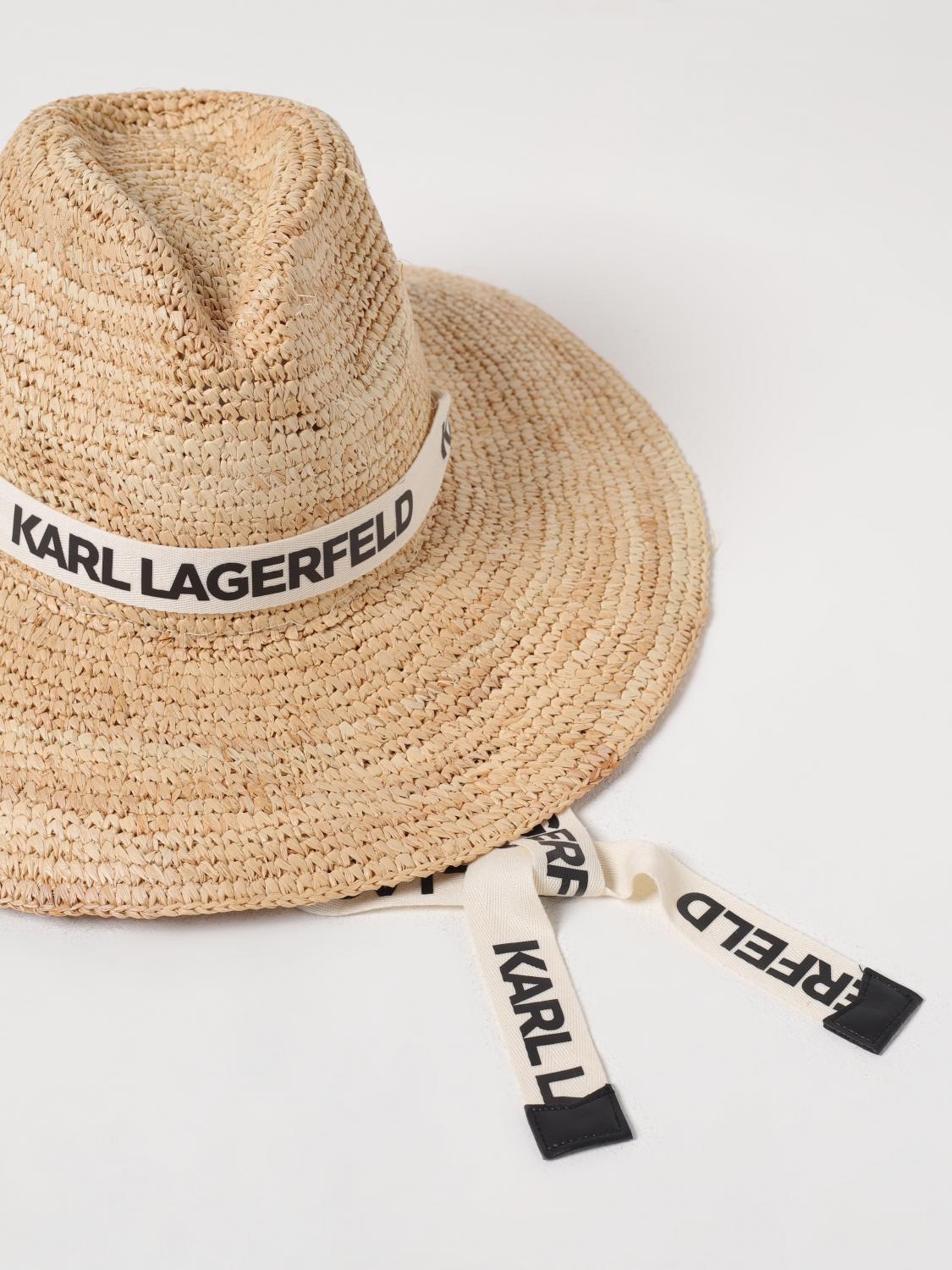 KARL LAGERFELD CAPPELLO: Cappello Karl Lagerfeld in rafia intrecciato , Naturale - Img 3