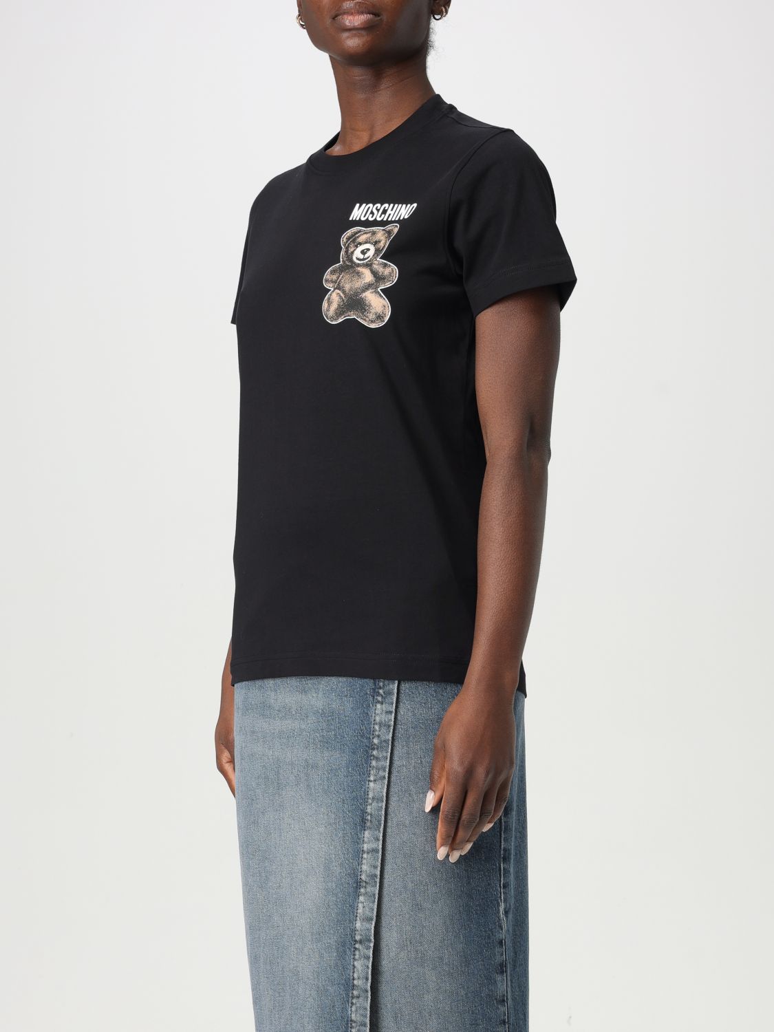 MOSCHINO COUTURE T-SHIRT: T-shirt Moschino Couture in cotone con logo , Nero - Img 3