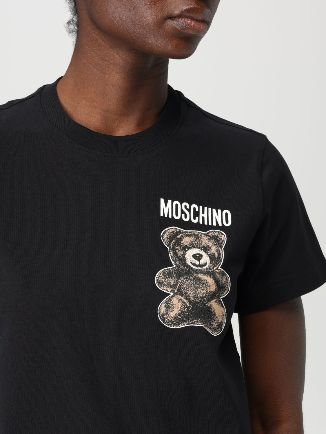 MOSCHINO COUTURE T-SHIRT: T-shirt Moschino Couture in cotone con logo , Nero - Img 4