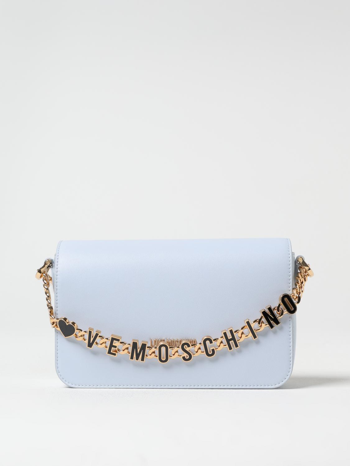 LOVE MOSCHINO BORSE A TRACOLLA: Borsa Love Moschino in pelle , Cielo - Img 1