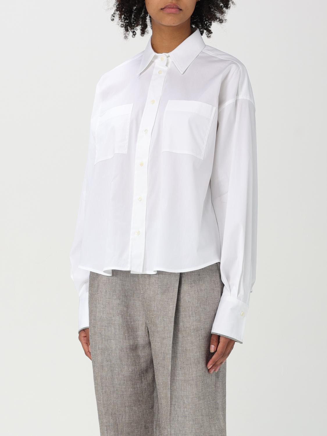 BRUNELLO CUCINELLI トップス: トップス レディース Brunello Cucinelli, ホワイト - Img 4