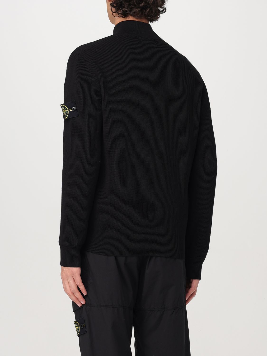 STONE ISLAND 카디건: 스웨트셔츠 남성 Stone Island, 블랙 - Img 3