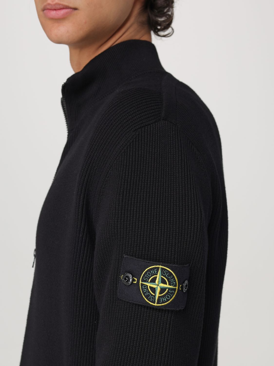 STONE ISLAND 카디건: 스웨트셔츠 남성 Stone Island, 블랙 - Img 5