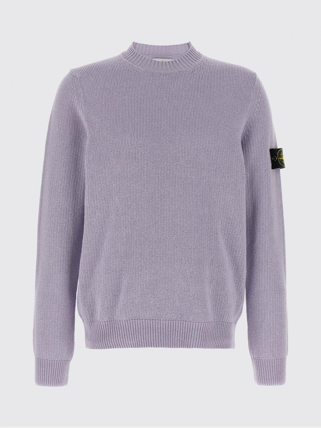 STONE ISLAND MAGLIA: Maglia a girocollo in lana Stone Island, Viola - Img 1