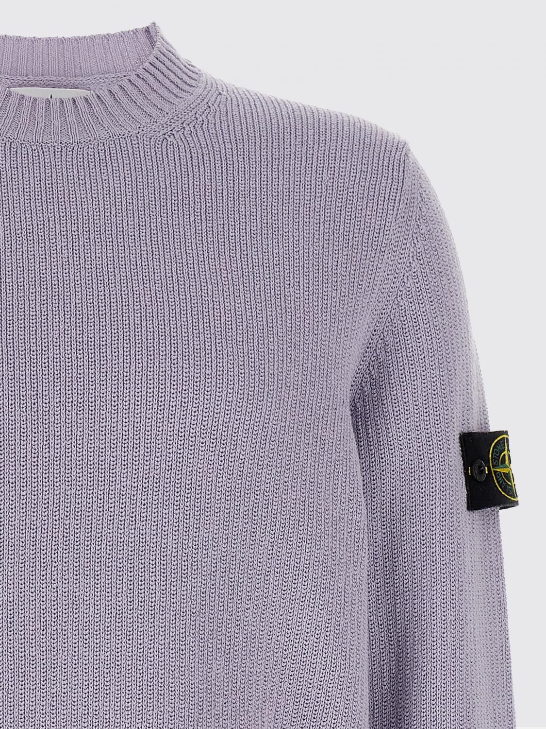 STONE ISLAND MAGLIA: Maglia a girocollo in lana Stone Island, Viola - Img 3