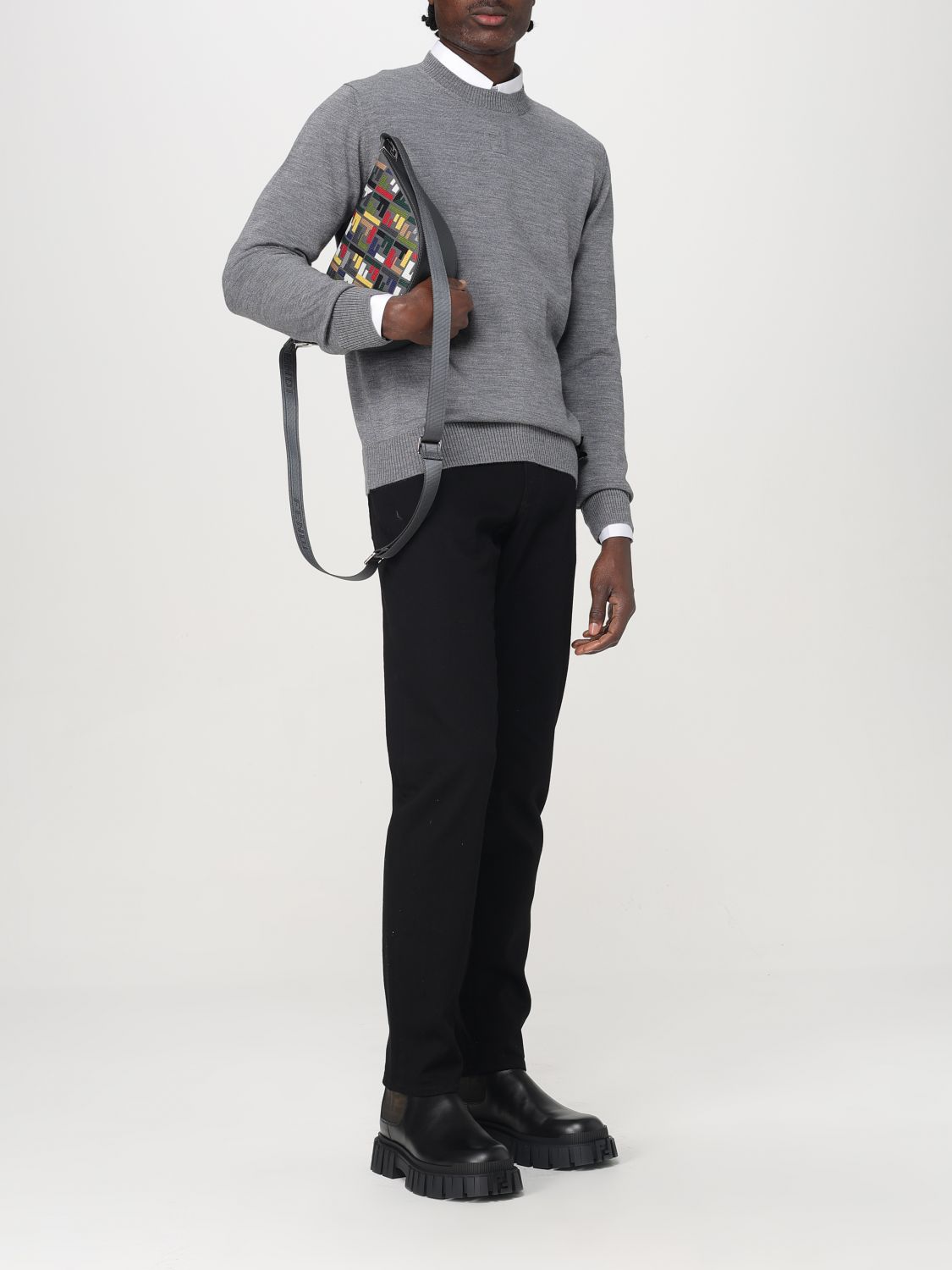 FENDI SWEATSHIRT: Sweatshirt men Fendi, Grey - Img 2