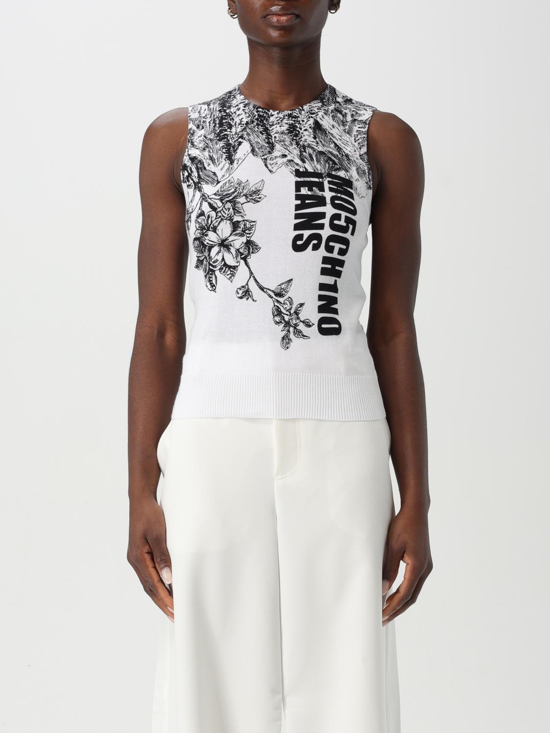 MOSCHINO JEANS CHALECO: Chaleco mujer Moschino Jeans, Blanco - Img 1