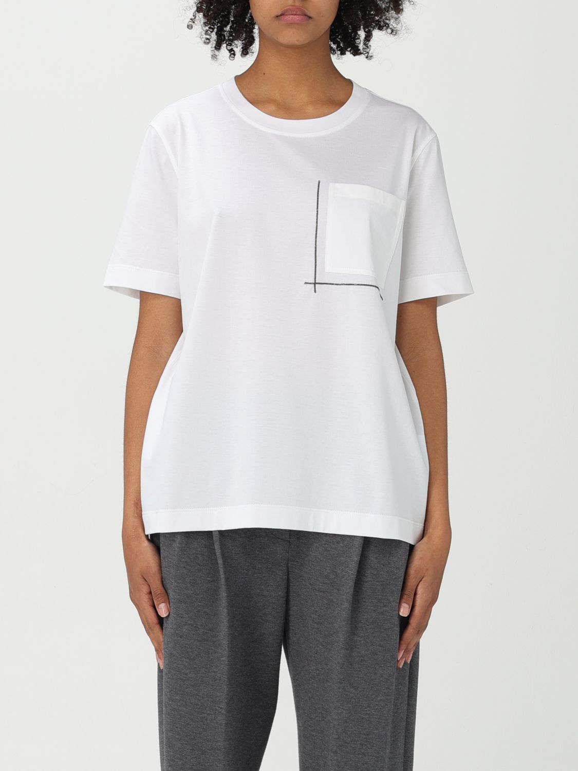 BRUNELLO CUCINELLI T-SHIRT: T-shirt woman Brunello Cucinelli, White - Img 1