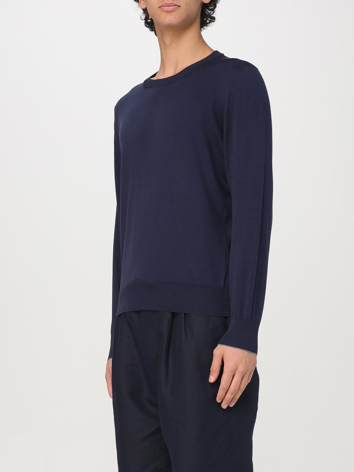 BRUNELLO CUCINELLI MAGLIA: Maglia a girocollo basic in cotone Brunello Cucinelli, Blue - Img 4