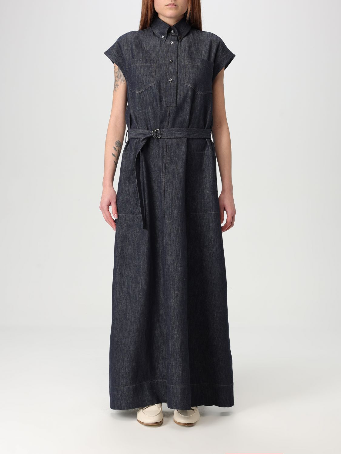 BRUNELLO CUCINELLI DRESS: Dress woman Brunello Cucinelli, Blue - Img 1