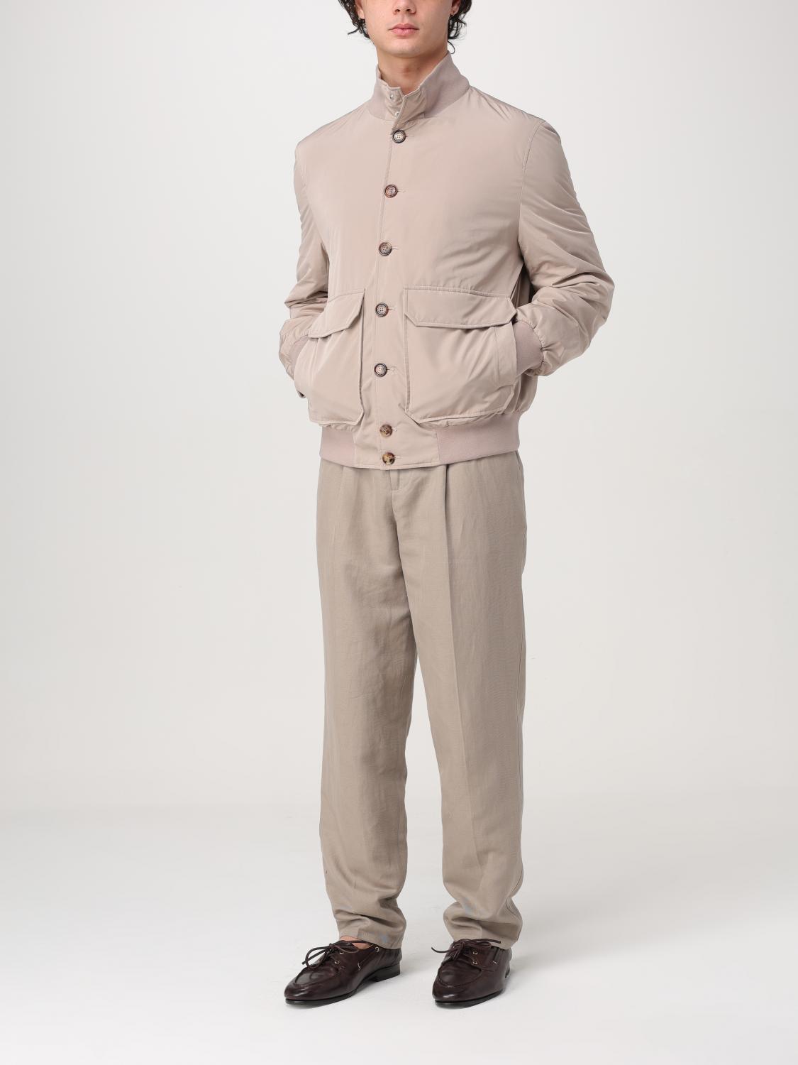 BRUNELLO CUCINELLI 外套: 大衣 男士 Brunello Cucinelli, 米色 - Img 2