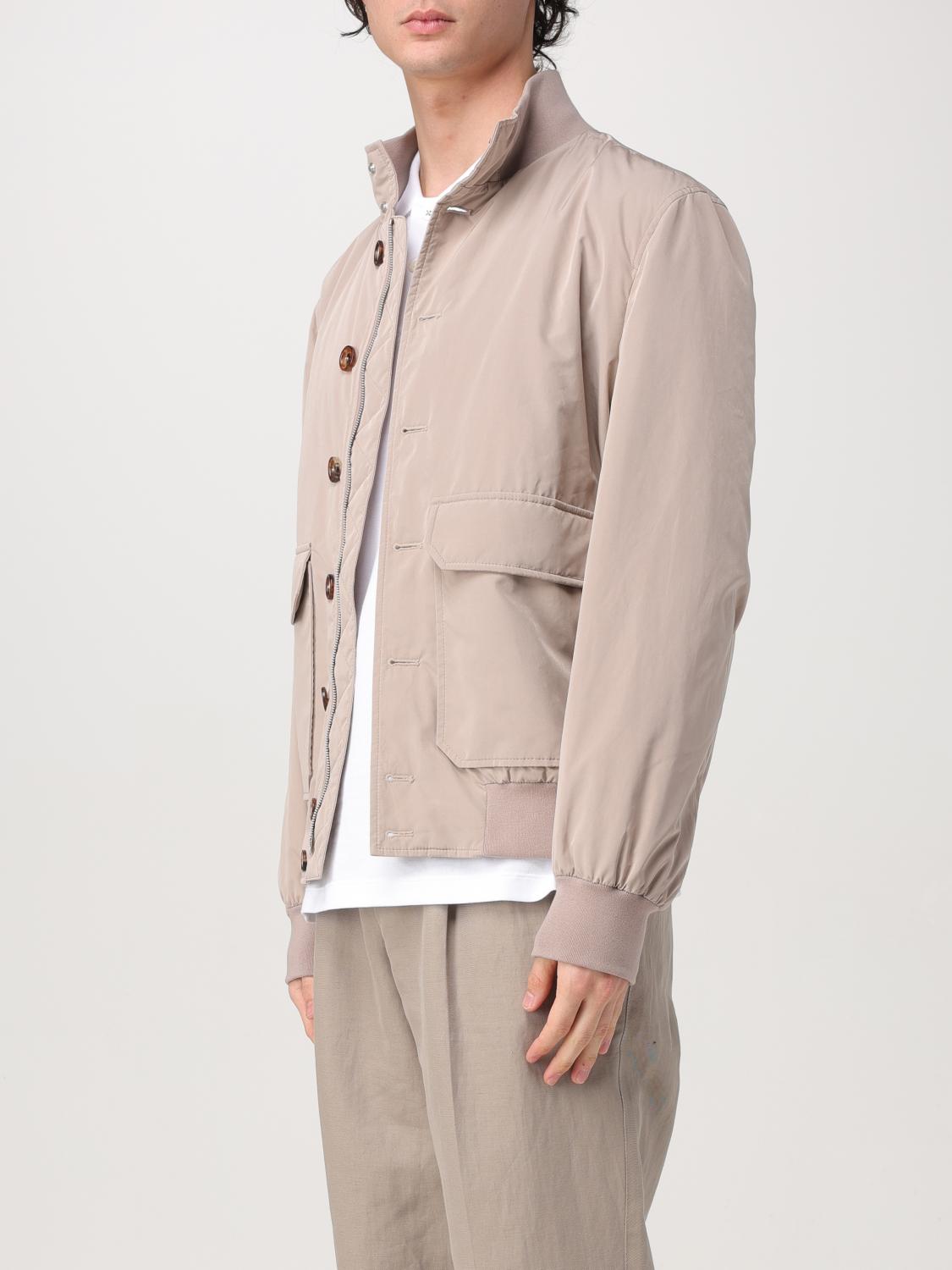 BRUNELLO CUCINELLI 外套: 大衣 男士 Brunello Cucinelli, 米色 - Img 4