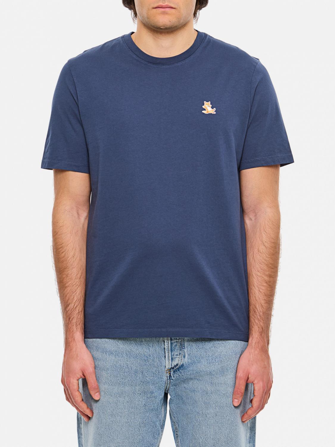 MAISON KITSUNÉ T-SHIRT: T-shirt men Maison KitsunÉ, Blue - Img 1