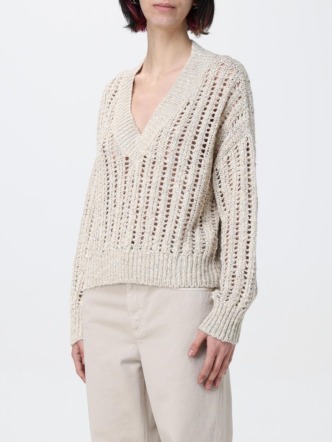 BRUNELLO CUCINELLI JERSEY: Cárdigan mujer Brunello Cucinelli, Beige - Img 4