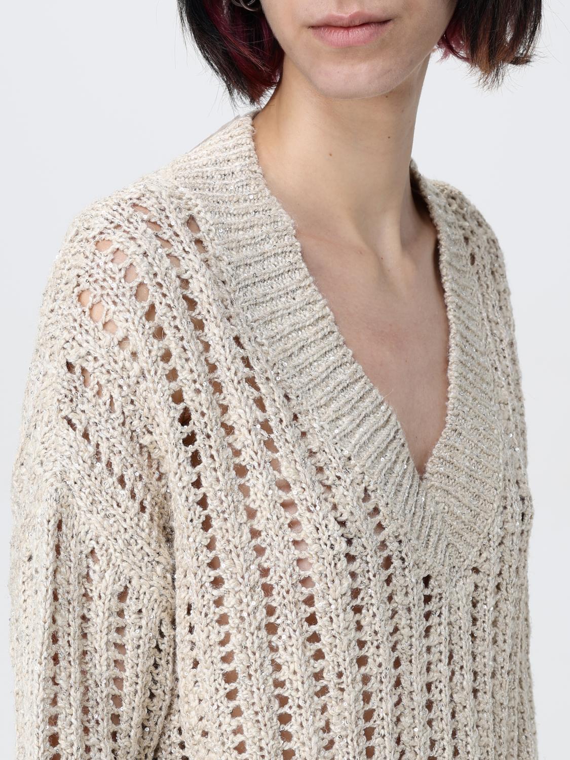 BRUNELLO CUCINELLI JERSEY: Cárdigan mujer Brunello Cucinelli, Beige - Img 5