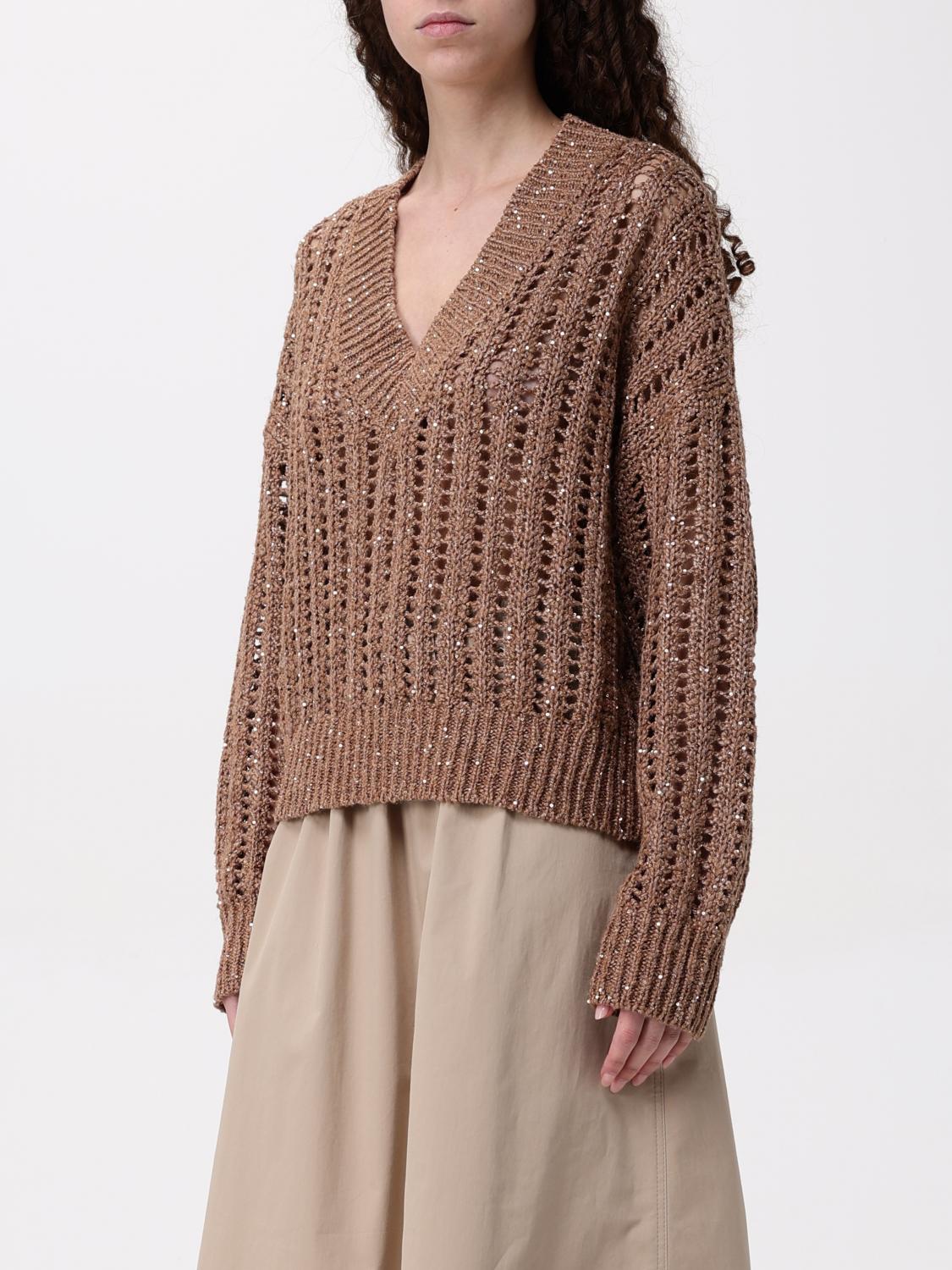 BRUNELLO CUCINELLI SWEATER: Cardigan woman Brunello Cucinelli, Brown - Img 4