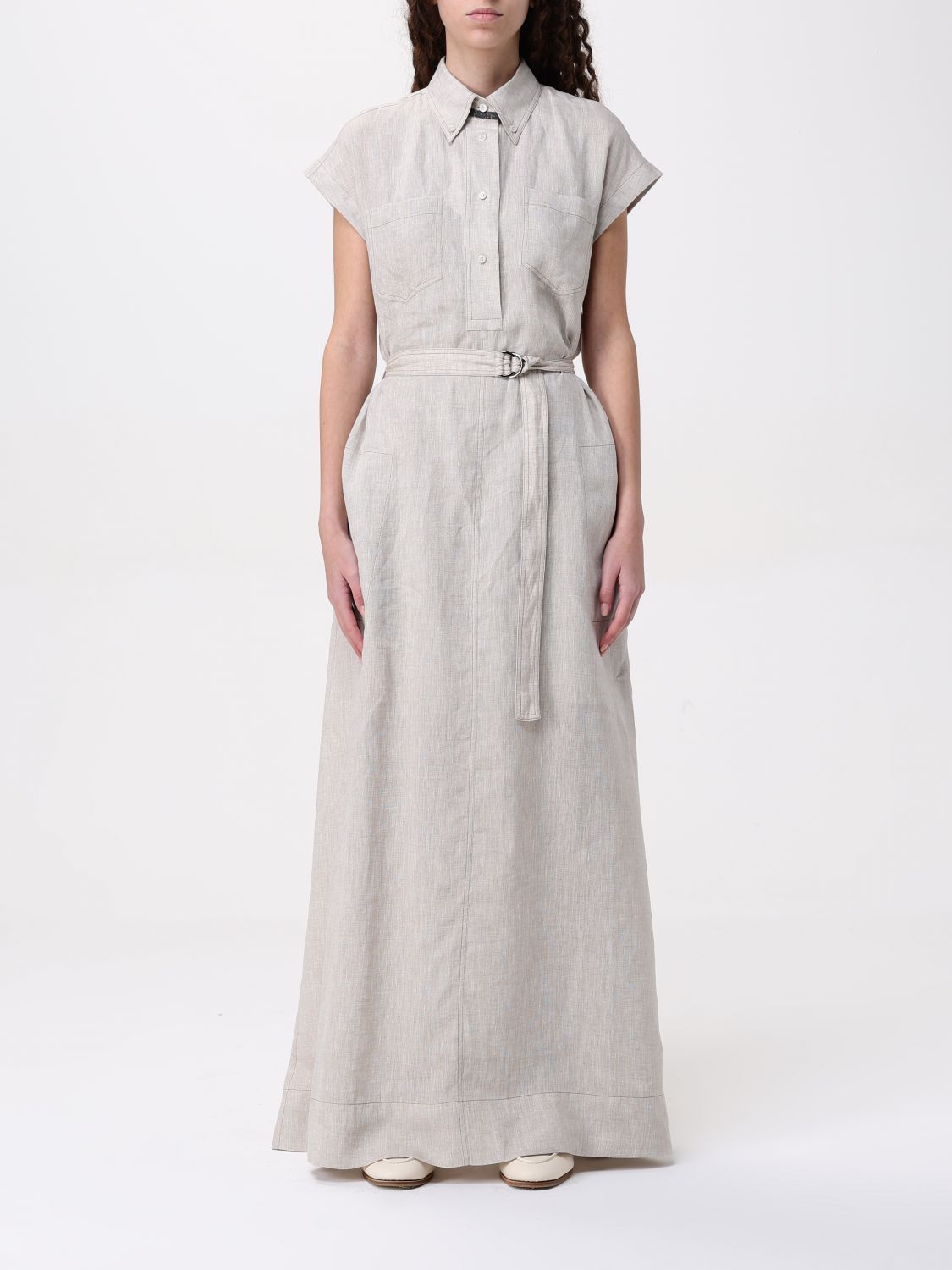 BRUNELLO CUCINELLI DRESS: Dress woman Brunello Cucinelli, Beige - Img 1