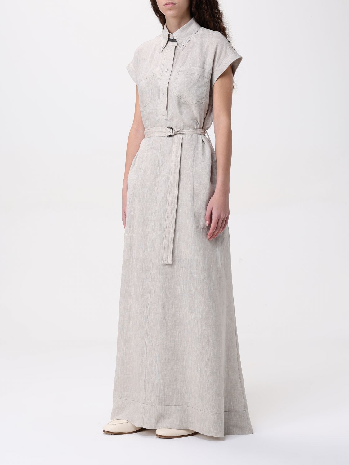 BRUNELLO CUCINELLI DRESS: Dress woman Brunello Cucinelli, Beige - Img 3