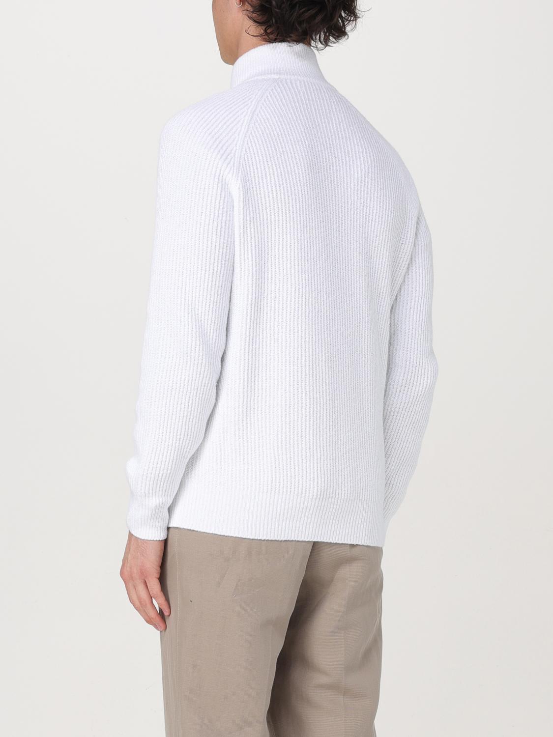 BRUNELLO CUCINELLI CARDIGAN: Cardigan con zip Brunello Cucinelli in cotone, Bianco - Img 3