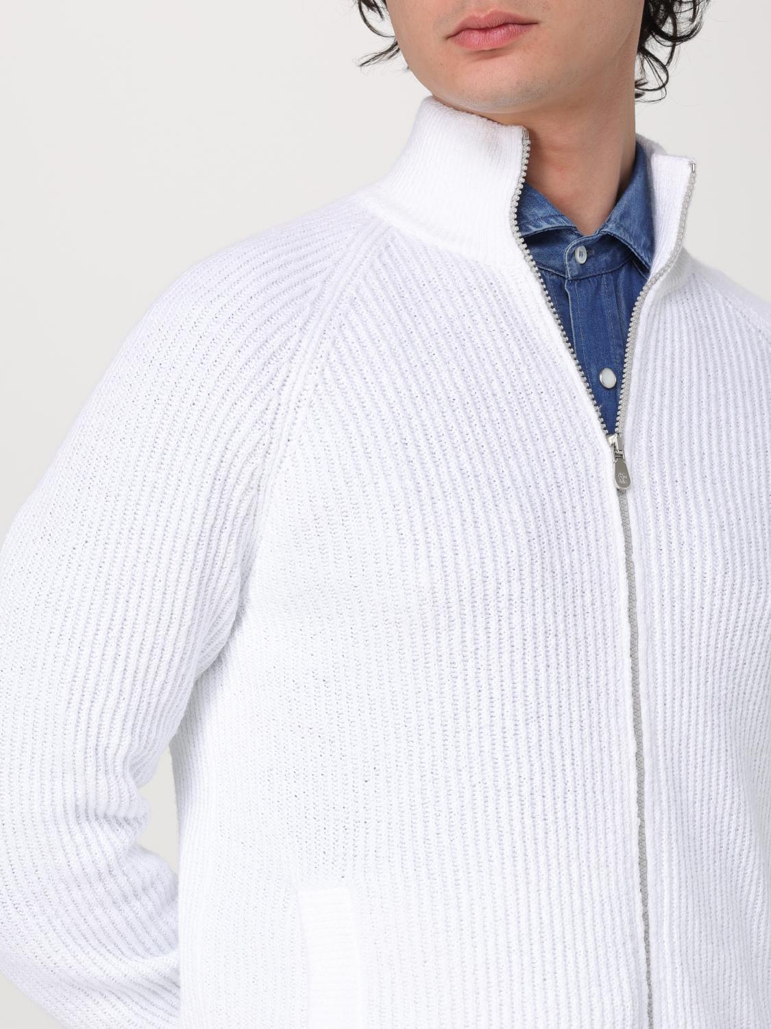 BRUNELLO CUCINELLI CARDIGAN: Cardigan con zip Brunello Cucinelli in cotone, Bianco - Img 5