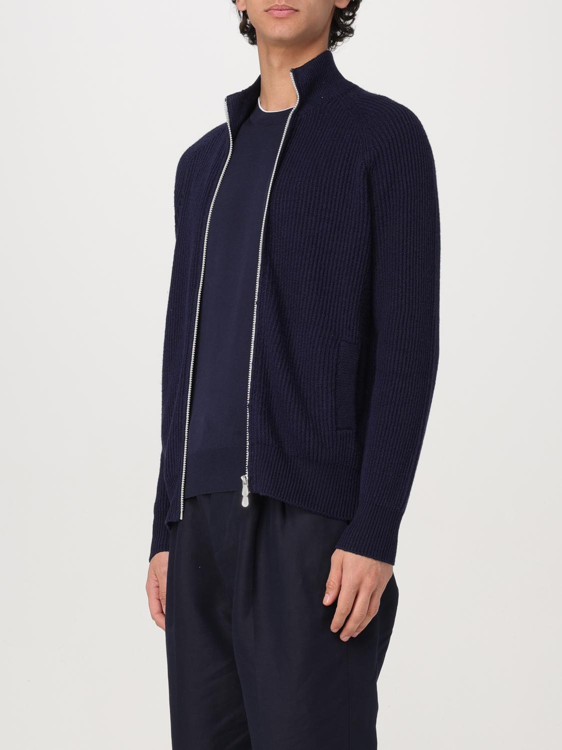 BRUNELLO CUCINELLI CARDIGAN: Cardigan con zip Brunello Cucinelli in cotone, Blue - Img 4