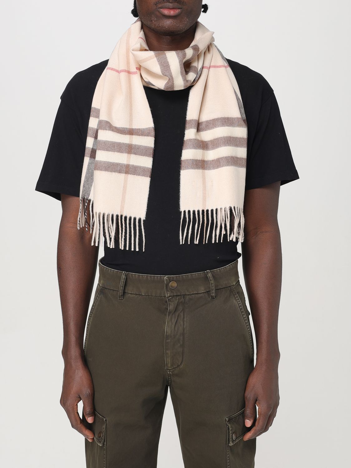 BURBERRY SCARF: Scarf men Burberry, Beige - Img 2