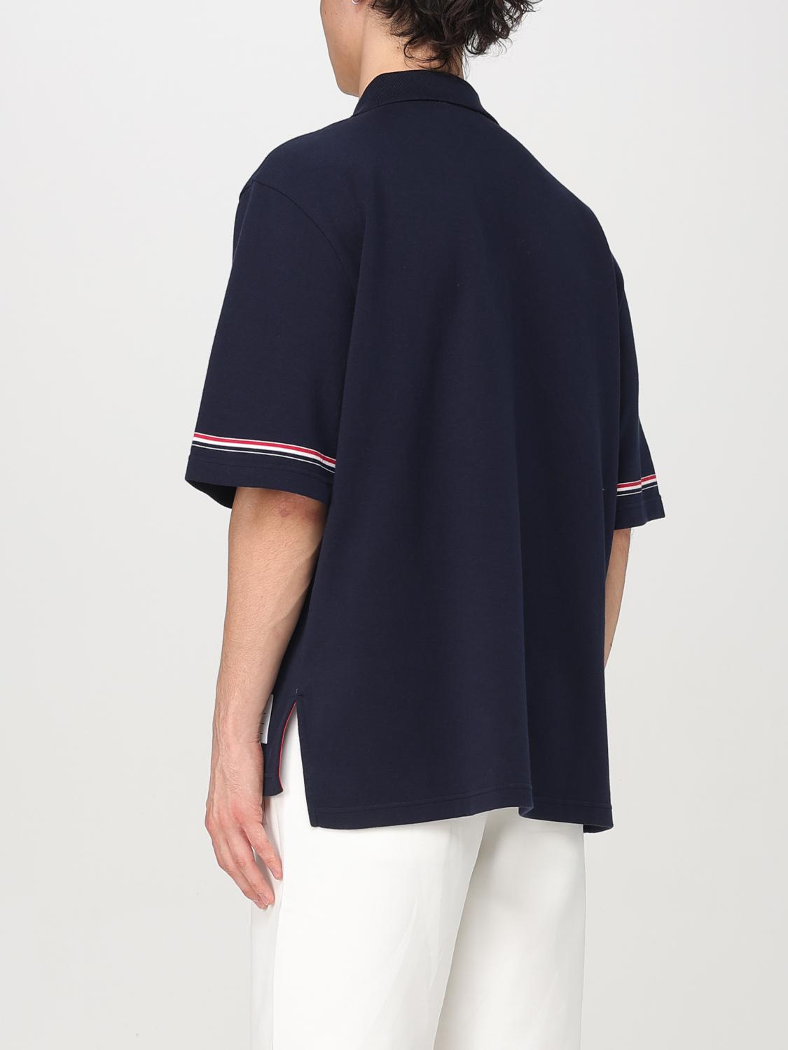 THOM BROWNE POLO SHIRT: Polo shirt men Thom Browne, Blue - Img 3