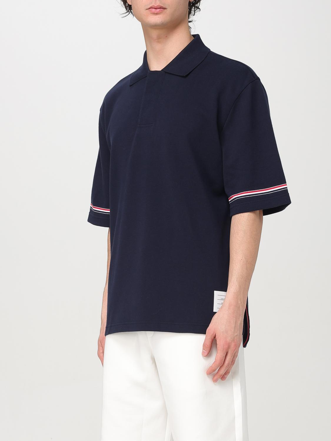 THOM BROWNE POLO SHIRT: Polo shirt men Thom Browne, Blue - Img 4