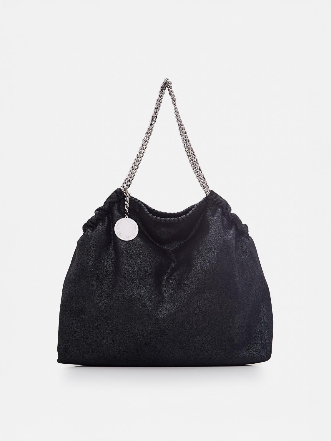 STELLA MCCARTNEY BORSE TOTE: Borsa Tote Falabella Micro Stella McCartney in camoscio sintetico cracklè , Nero - Img 1