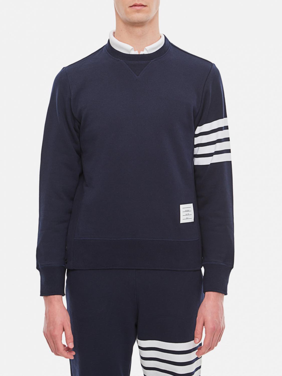 THOM BROWNE SUDADERA: Sudadera básica de algodón Thom Browne, Azul Oscuro - Img 1