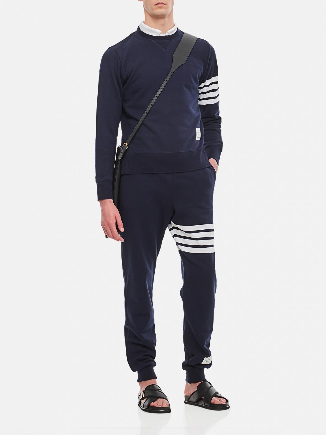 THOM BROWNE SUDADERA: Sudadera básica de algodón Thom Browne, Azul Oscuro - Img 2
