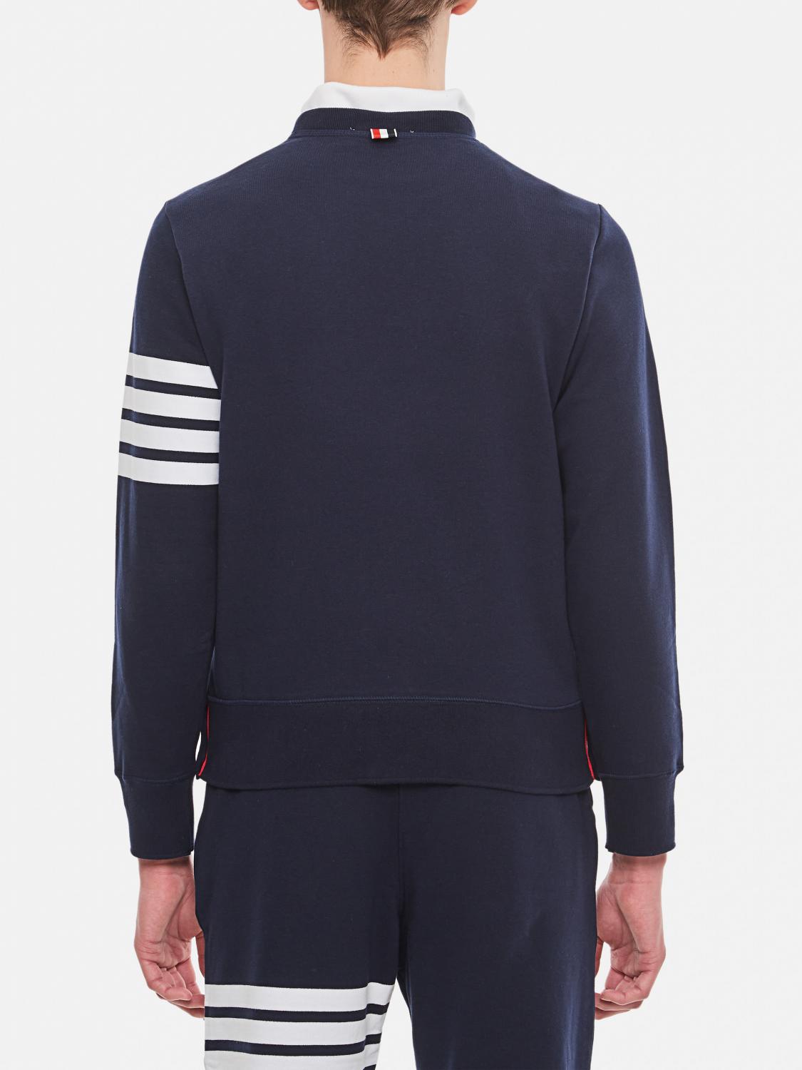THOM BROWNE SUDADERA: Sudadera básica de algodón Thom Browne, Azul Oscuro - Img 3